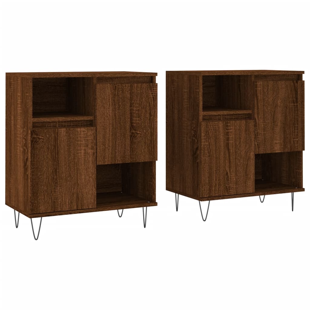 Sideboards 2 Stk. Braun Eichen-Optik Holzwerkstoff