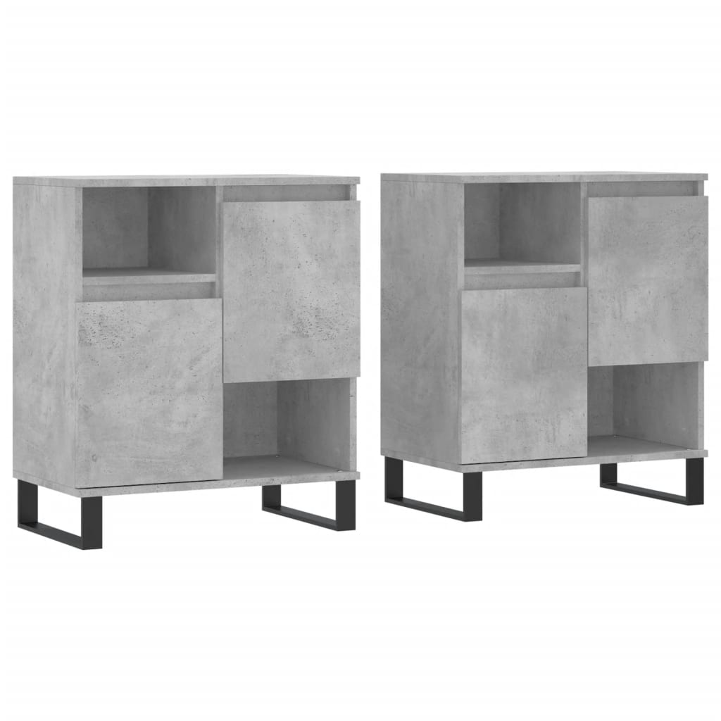 Sideboards 2 Stk. Betongrau Holzwerkstoff