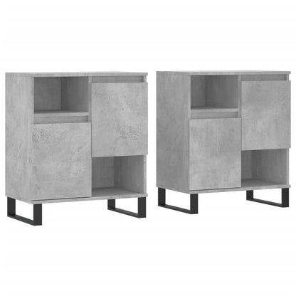 Sideboards 2 Stk. Betongrau Holzwerkstoff