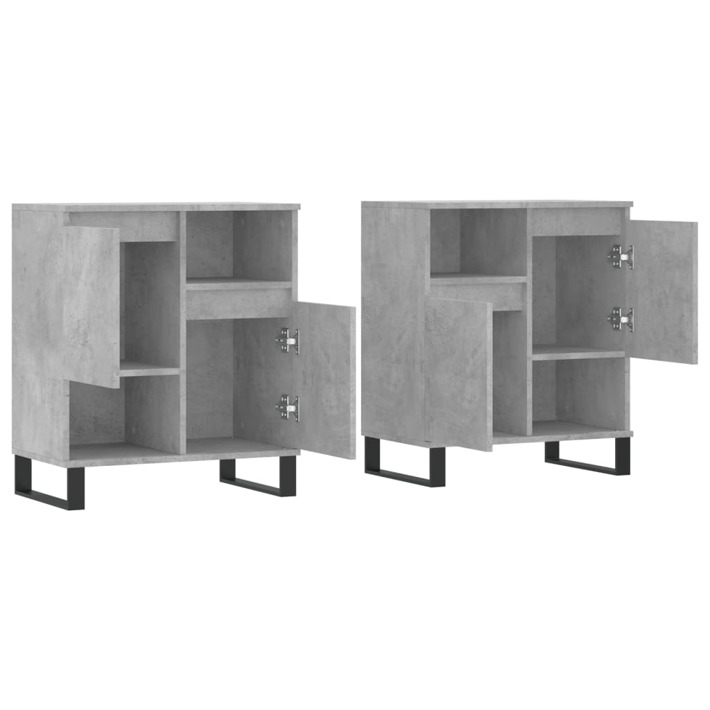 Sideboards 2 Stk. Betongrau Holzwerkstoff