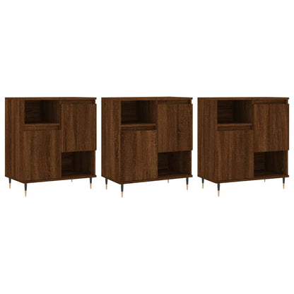 Sideboards 3 Stk. Braun Eichen-Optik Holzwerkstoff