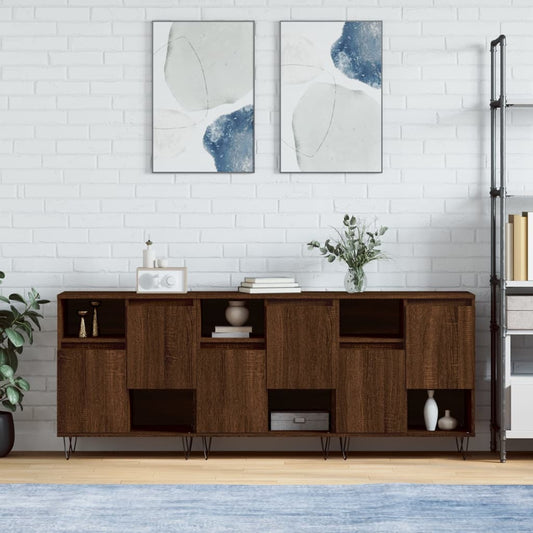 Sideboards 3 Stk. Braun Eichen-Optik Holzwerkstoff