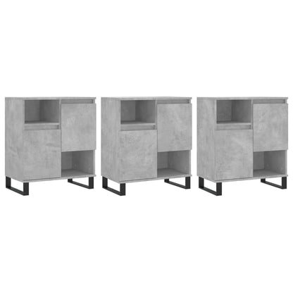 Sideboards 3 Stk. Betongrau Holzwerkstoff