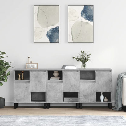 Sideboards 3 Stk. Betongrau Holzwerkstoff