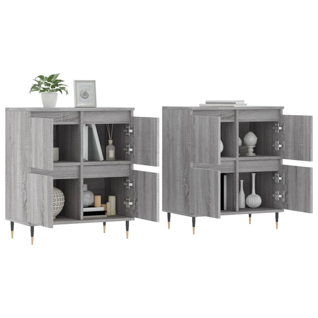 Sideboards 2 Stk. Grau Sonoma Holzwerkstoff