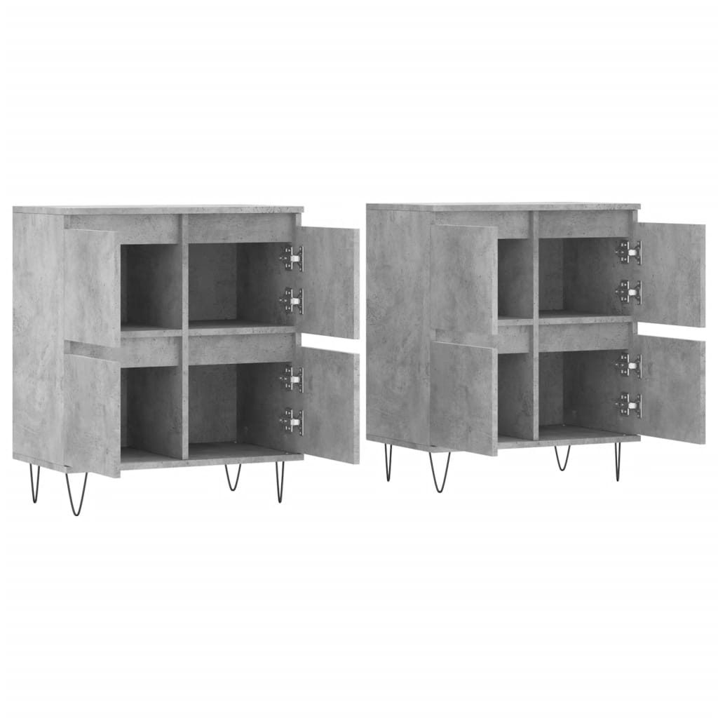 Sideboards 2 Stk. Betongrau Holzwerkstoff