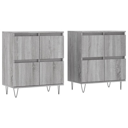 Sideboards 2 Stk. Grau Sonoma Holzwerkstoff