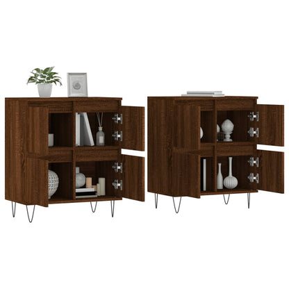 Sideboards 2 Stk. Braun Eichen-Optik Holzwerkstoff