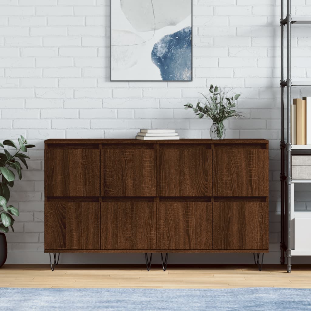 Sideboards 2 Stk. Braun Eichen-Optik Holzwerkstoff