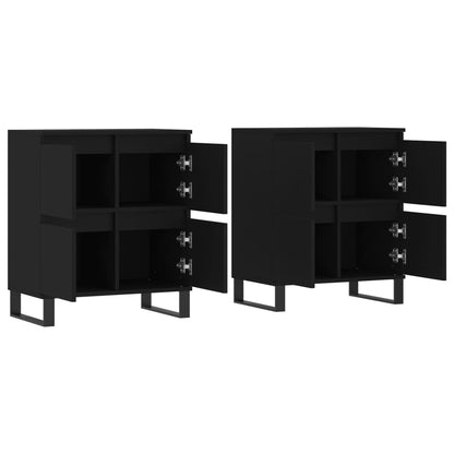 Sideboards 2 Stk. Schwarz Holzwerkstoff