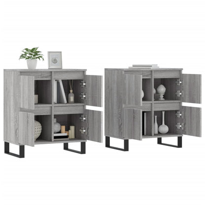 Sideboards 2 Stk. Grau Sonoma Holzwerkstoff