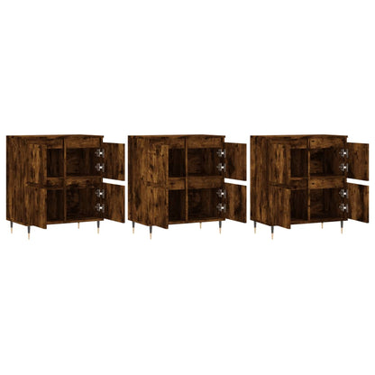 Sideboards 3 Stk. Räuchereiche Holzwerkstoff