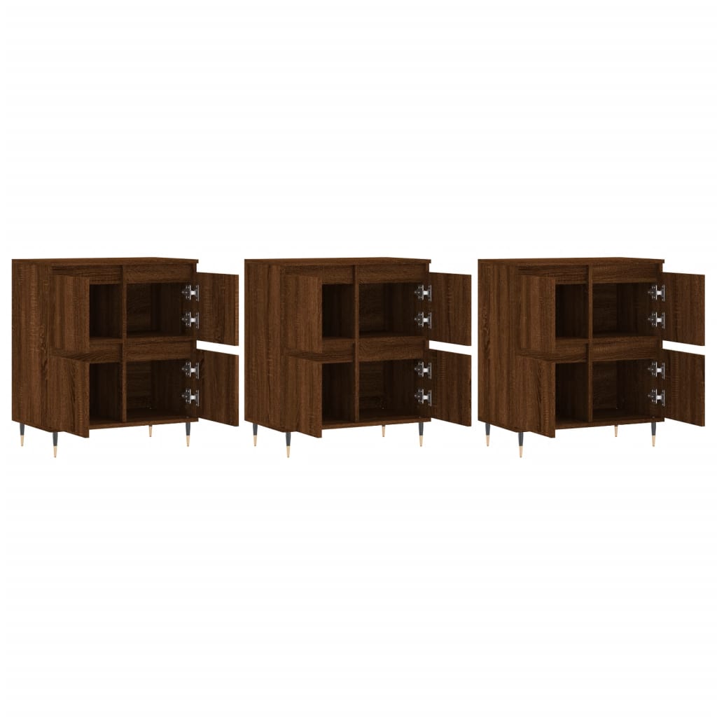 Sideboards 3 Stk. Braun Eichen-Optik Holzwerkstoff