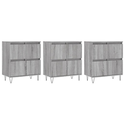 Sideboards 3 Stk. Grau Sonoma Holzwerkstoff