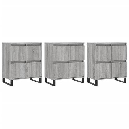 Sideboards 3 Stk. Grau Sonoma Holzwerkstoff