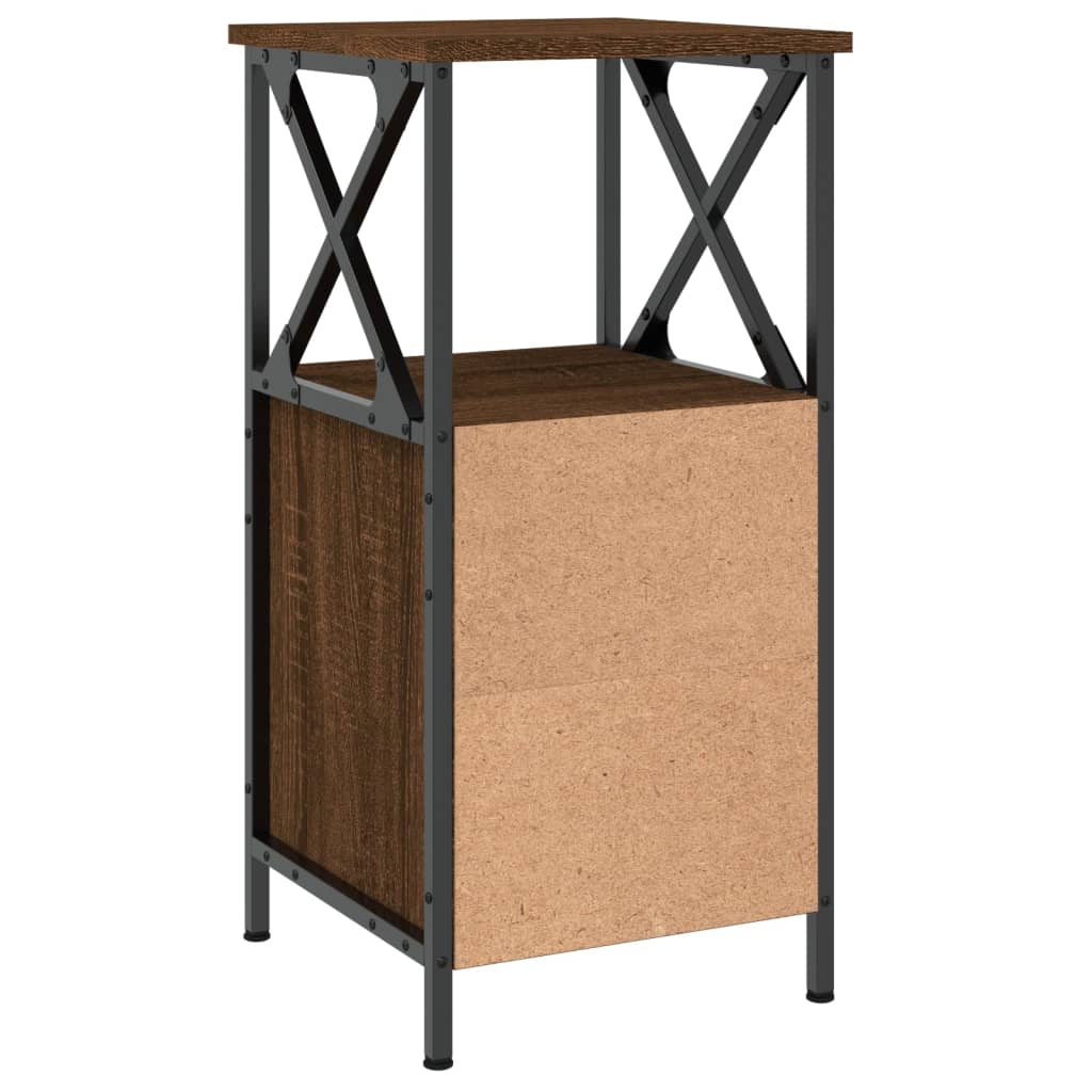 Nachttische 2 Stk. Braun Eiche 34x35,5x70 cm Holzwerkstoff