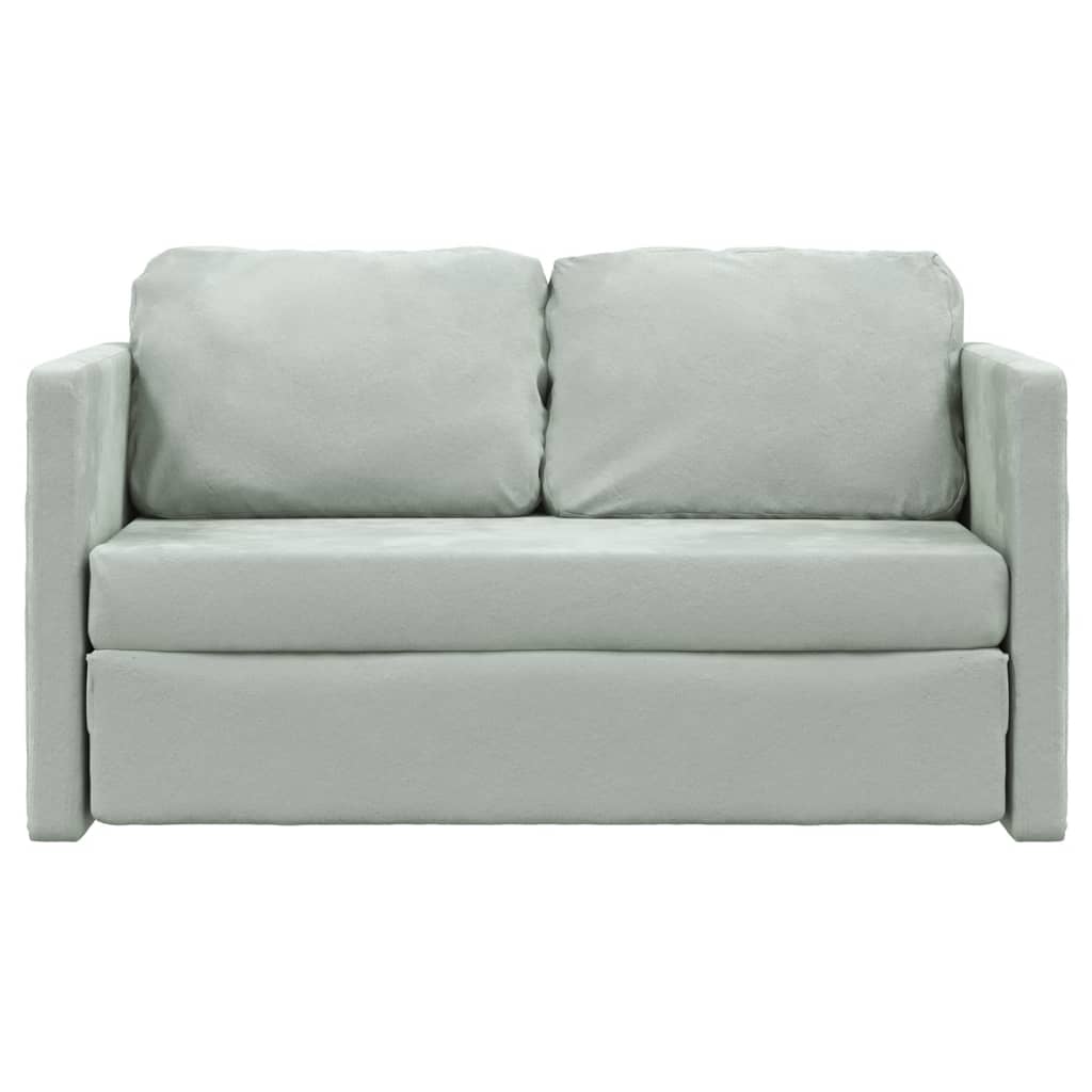 Floor sofa with sleeping function light grey 122x204x55 cm velvet