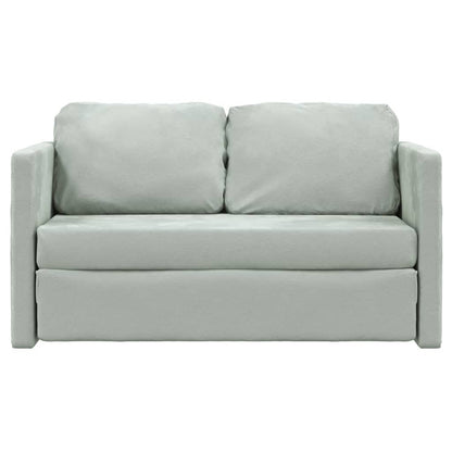 Floor sofa with sleeping function light grey 122x204x55 cm velvet