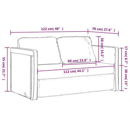 Floor sofa with sleeping function light grey 122x204x55 cm velvet