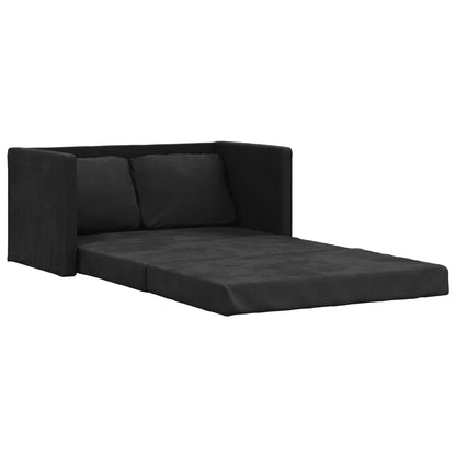 Bodensofa mit Schlaffunktion Schwarz 122x204x55 cm Samt