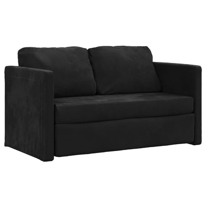 Bodensofa mit Schlaffunktion Schwarz 122x204x55 cm Samt