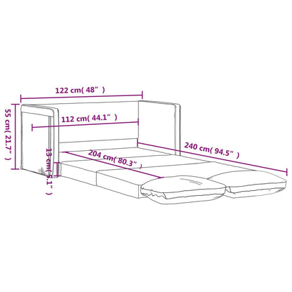 Bodensofa mit Schlaffunktion Weinrot 122x204x55 cm Samt