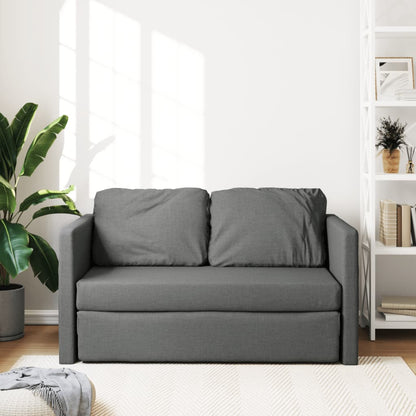 Bodensofa mit Schlaffunktion Dunkelgrau 112x174x55 cm Stoff