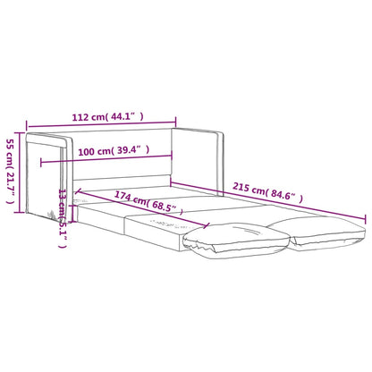 Bodensofa mit Schlaffunktion Dunkelgrau 112x174x55 cm Stoff