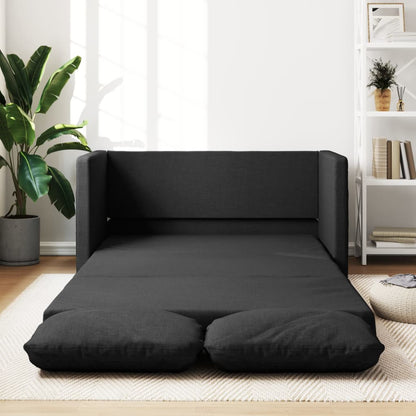 Bodensofa mit Schlaffunktion Schwarz 112x174x55 cm Stoff