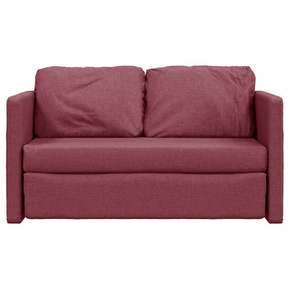 Bodensofa mit Schlaffunktion Weinrot 112x174x55 cm Stoff