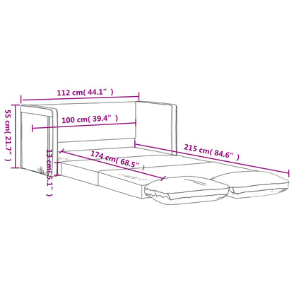 Bodensofa mit Schlaffunktion Taupe 112x174x55 cm Stoff