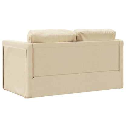 Bodensofa mit Schlaffunktion Creme 112x174x55 cm Stoff