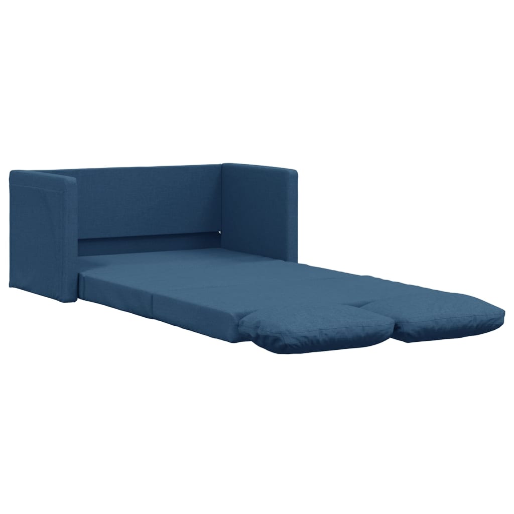 Bodensofa mit Schlaffunktion Blau 112x174x55 cm Stoff