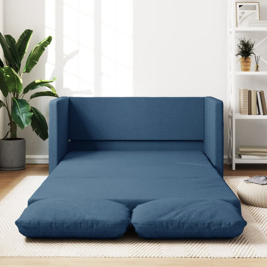 Bodensofa mit Schlaffunktion Blau 112x174x55 cm Stoff