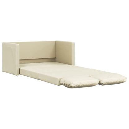 Bodensofa mit Schlaffunktion Creme 112x174x55 cm Kunstleder