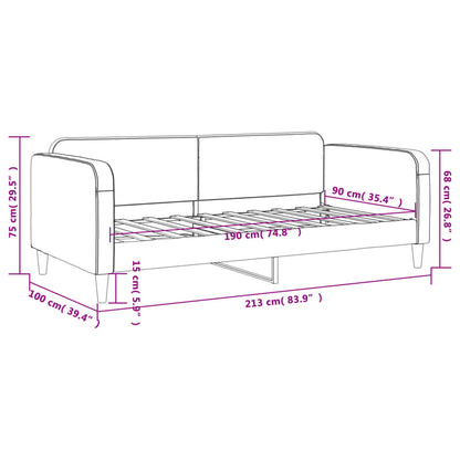 Tagesbett Dunkelgrau 90x190 cm Stoff