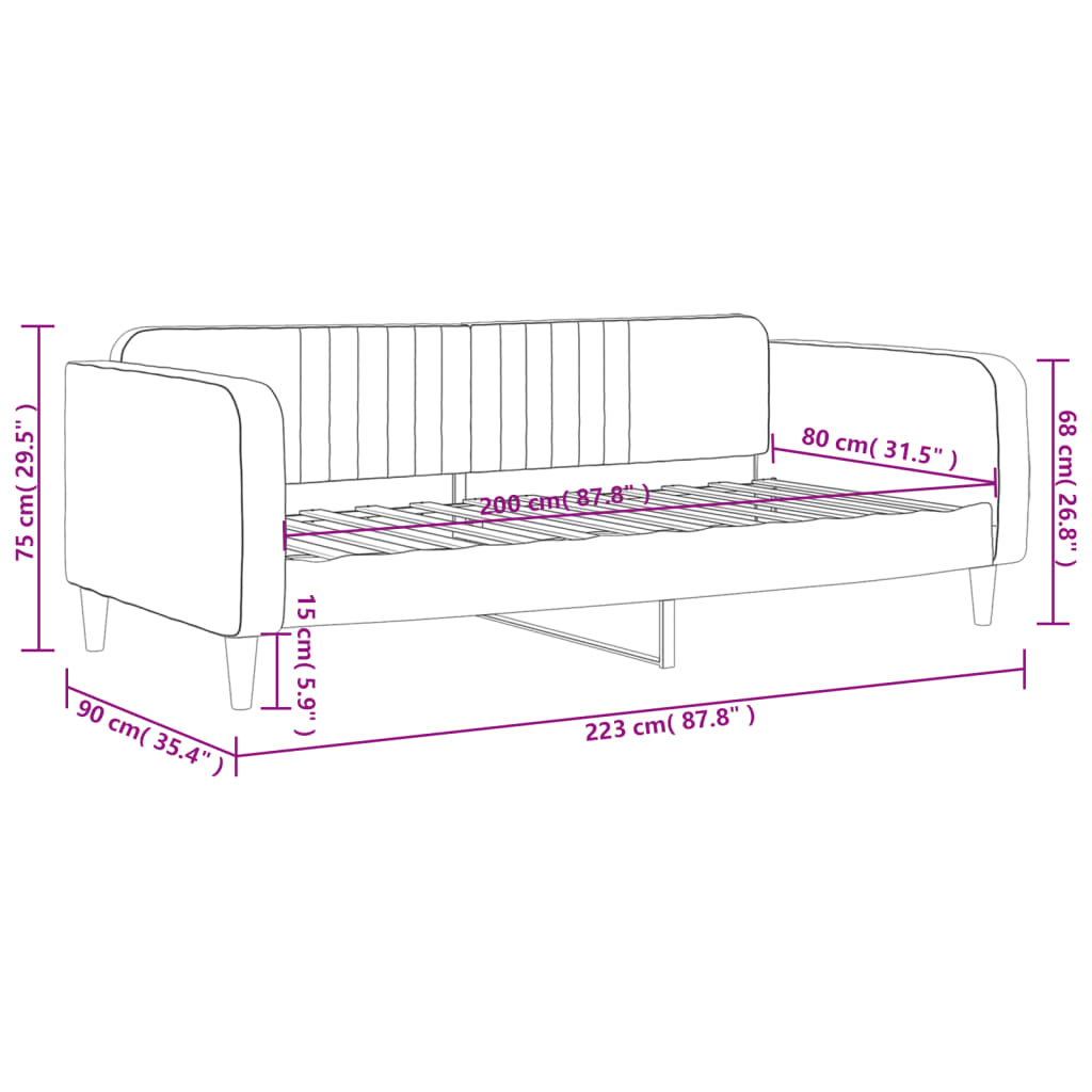 Tagesbett Dunkelgrün 80x200 cm Samt