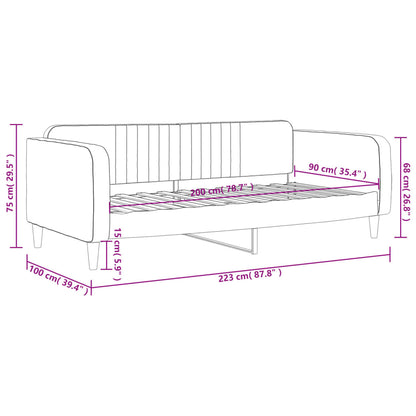 Tagesbett Dunkelgrau 90x200 cm Samt