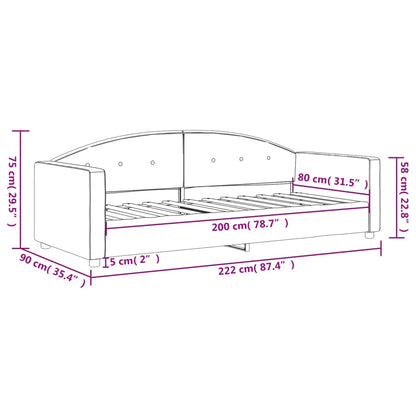 Tagesbett Hellgrau 80x200 cm Samt