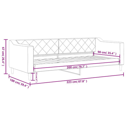 Tagesbett Schwarz 90x200 cm Stoff