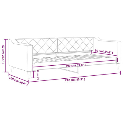 Tagesbett Hellgrau 90x190 cm Stoff