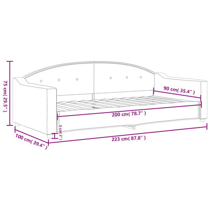 Tagesbett Hellgrau 90x200 cm Stoff