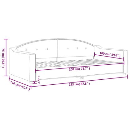 Tagesbett Dunkelgrau 100x200 cm Stoff