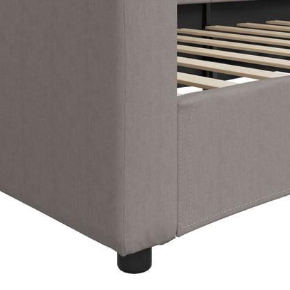 Tagesbett Taupe 100x200 cm Stoff