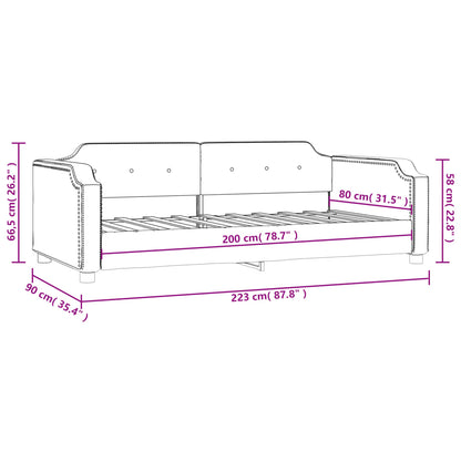 Tagesbett Taupe 80x200 cm Stoff