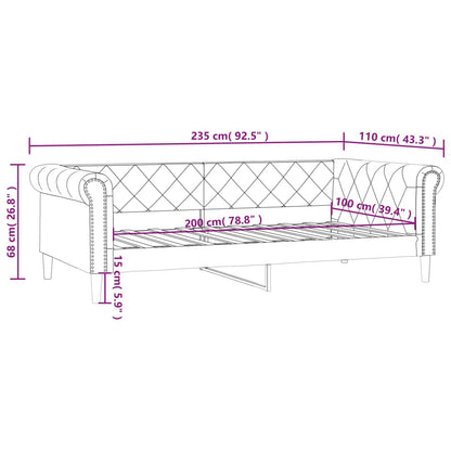 Tagesbett Weiß 100x200 cm Kunstleder