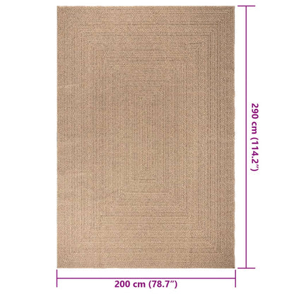 Teppich ZIZUR 200x290 cm Jute-Optik Indoor und Outdoor