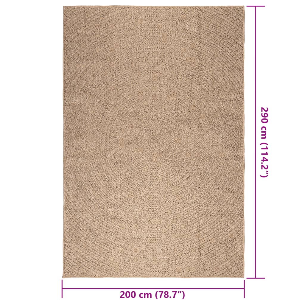 Teppich ZIZUR 200x290 cm Jute-Optik Indoor und Outdoor