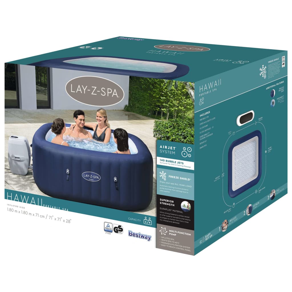 Bestway Lay-Z-Spa Whirlpool Aufblasbar Hawaii AirJet