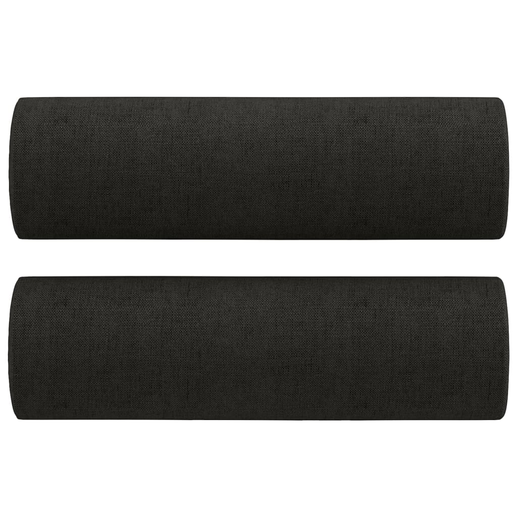 3-Sitzer-Sofa mit Zierkissen Schwarz 180 cm Stoff